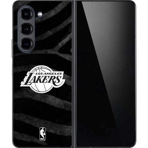 NBA Los Angeles Lakers Black Animal Print Galaxy Z Fold5 5G Skin